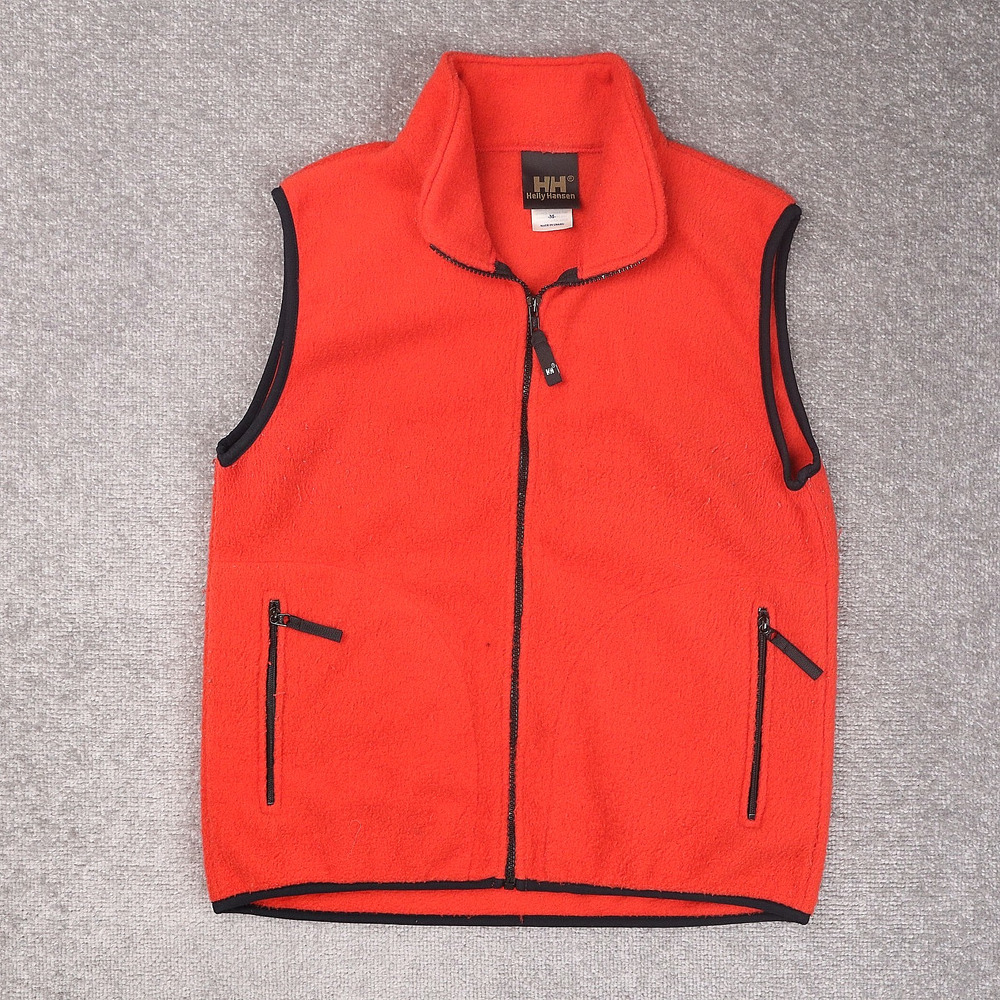 Helly Henson Daybreak Fleece Medium Orange Sleeveless Full Zip Collared Vest